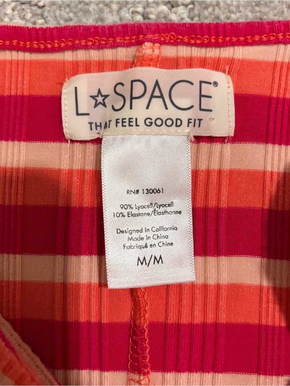 L*Space Ellery Midi Dress Striped Keyhole Boho Stretch Women’s Size M - Picture 6 of 8